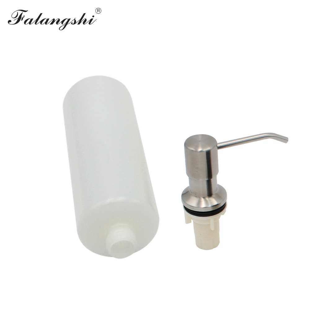 Stainless Steel 400ml Kitchen Sink Pump Soap Dispenser Deck Mounted Chrome/Brush/White/Black Dispenser for Liquid Soap WB8602: Brush