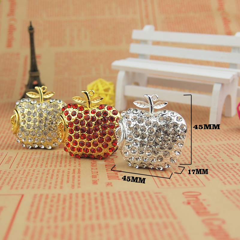 Jewelry Apple USB Flash Drives 32GB 16GB 8GB 4GB 128MB Pendrive Diamond Pen Drive USB Memory Stick Flash Card Key USB 2.0
