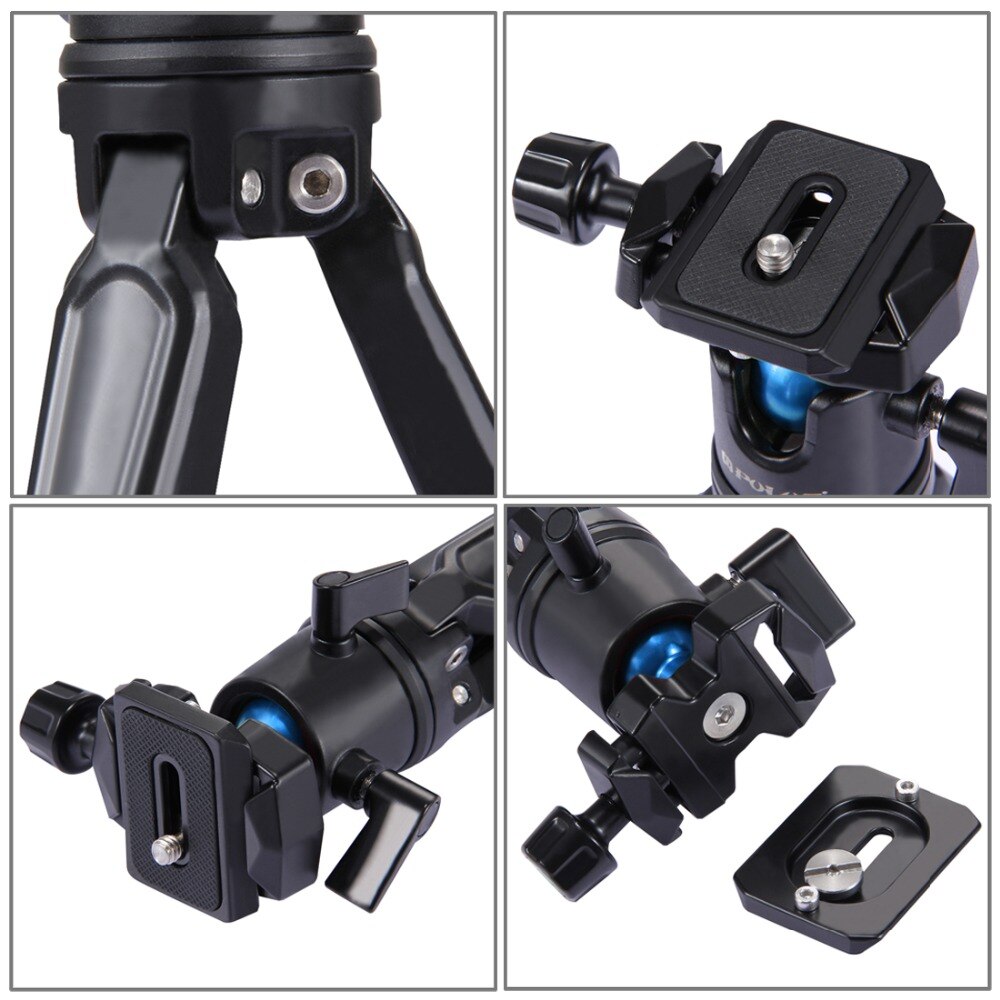 PULUZ – Mini trépied de poche pour photographie, appareil photo de bureau avec support de tête sphérique de 360 pouces, monopode Macro pour Canon Nikon Sony DSLR