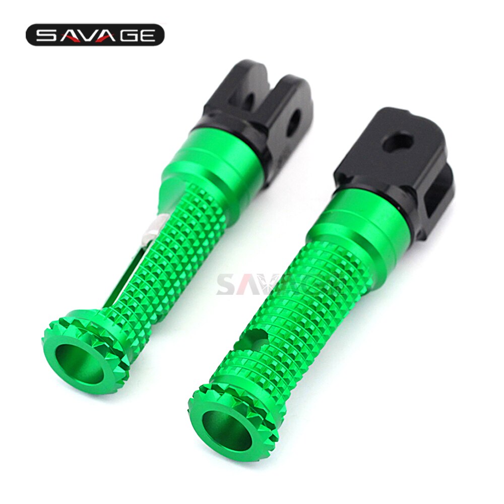 För kawasaki  z1000 z800 z750r zx10r zx6r främre fotpinnar fotstöd adapter motorcykel ryttare fotstöd cnc zx -10r zx -6r z 800 1000: Grön