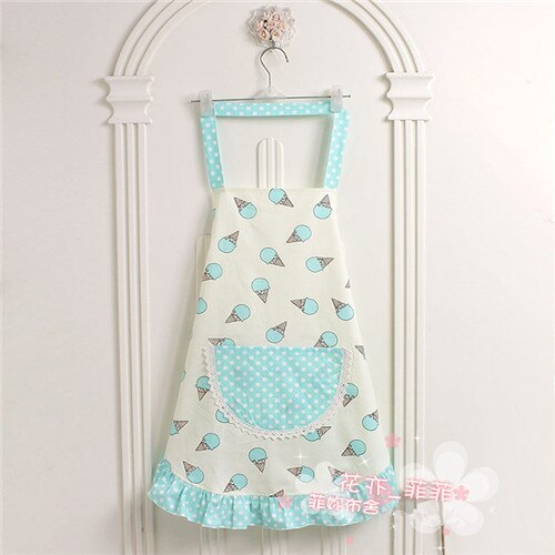 cotton cloth princess apron print floral cleaning apron kitchen aprons for women baking mats helper Sleeveless Apron: 014
