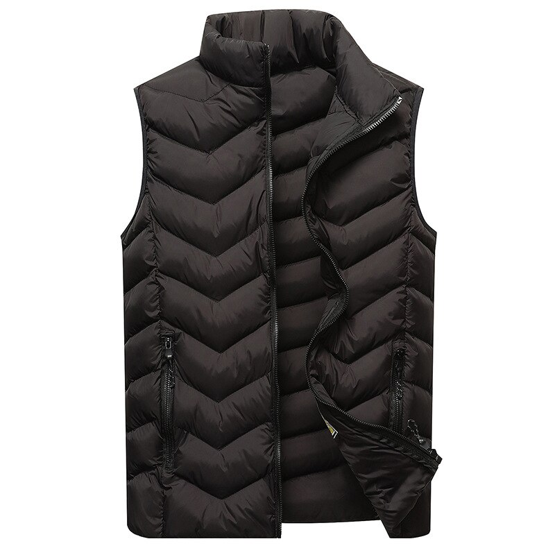 Hommes hiver gilet décontracté sans manches solide veste hommes Style coréen corps plus coton vêtements d'extérieur rembourrés manteau mince vêtements