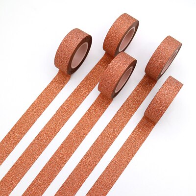 Självhäftande silverguld glitter washi tejp scrapbooking julfest kawaii söta dekorativa papper hantverk: 6