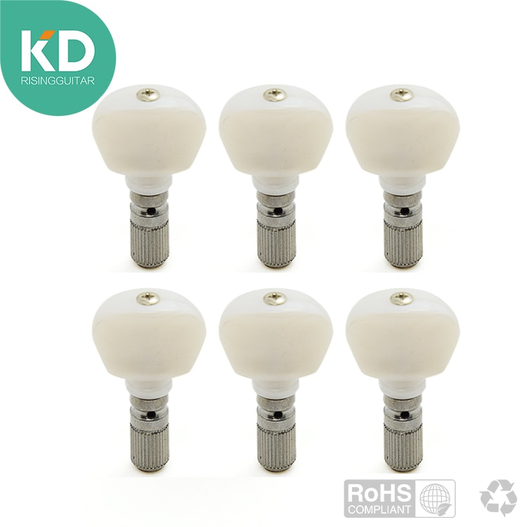 6 uds Banjo blanco clavijas de afinación de llave cabezas de máquina de piezas para Banjo BJ