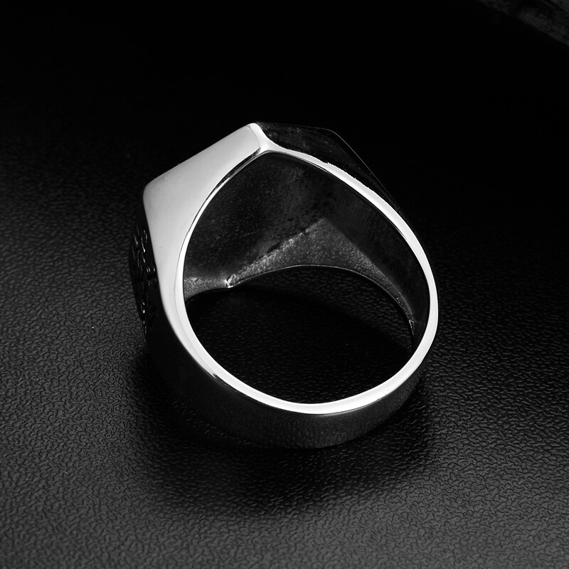 Stainless Steel Rings for man Nordic mythology Viking Rune Index Ring Gold Color Ring jewelry