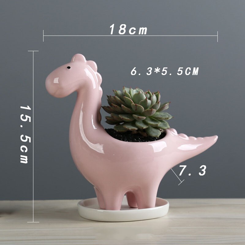 Cartoon desktop succulent bloempot schattige dinosaurus plantenpot vaas tuin mini macetas bonsai cactus plantenbakken voor huisdecoratie: B03