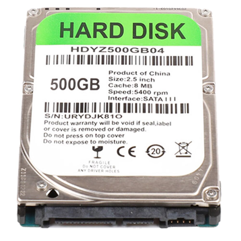 5400-7200 RPM 80GB/120GB/160GB/250GB/320GB/500GB Internal HDD 2.5 inch SATA III 5400 RPM Hard Drive for Laptop PC Windows Mac: 500GB