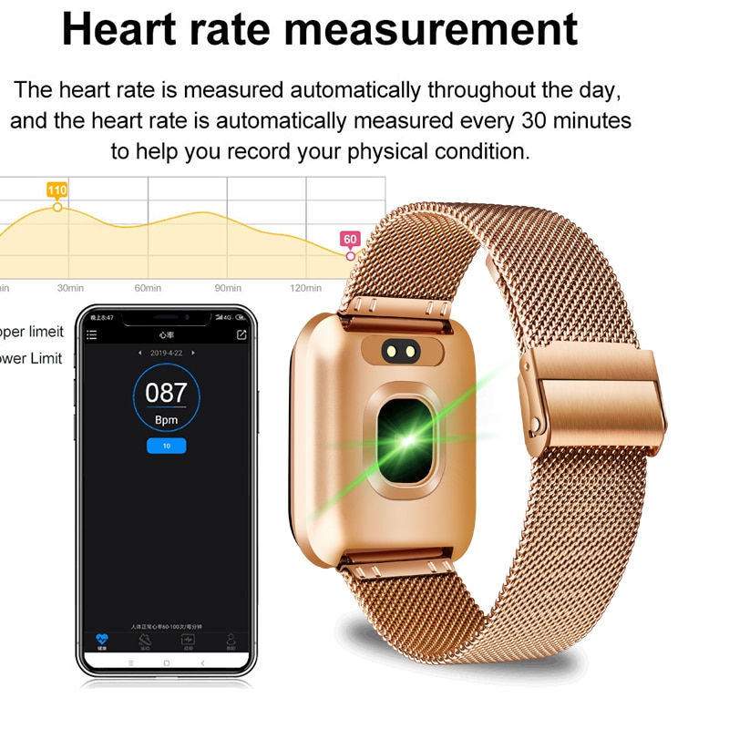 SmartWatch Männer frauen Herz Rate monitor Blutdruck Tracker Fitness tracker Sport Wasserdichte Intelligente uhr Für iPhone