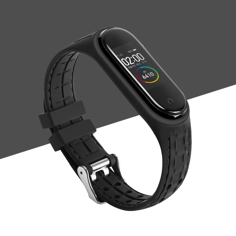 Silikone til xiaomi mi band 4 rem armbånd sport gummi urrem udskiftning smartwatch rem til mi band 3 4 5 6 7 armbånd
