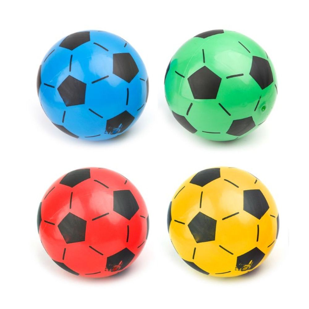 Inflatable Football Ball 22cm PVC Football Elastic Balls Random Colour Hand Pat Inflatable Soccer Bouncy Soft Beach: Default Title