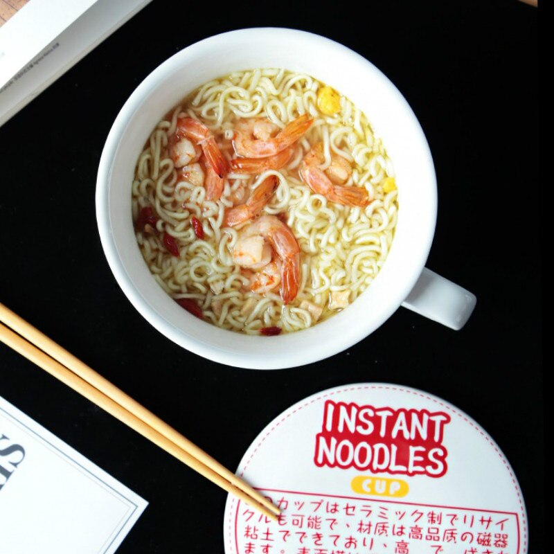 Keramische Instant Noodle Kom Met Deksel Slaapzaal Kantoor Ontbijt Kom Instant Noodle Artefact Student Havermout Kom Thuis MJ707