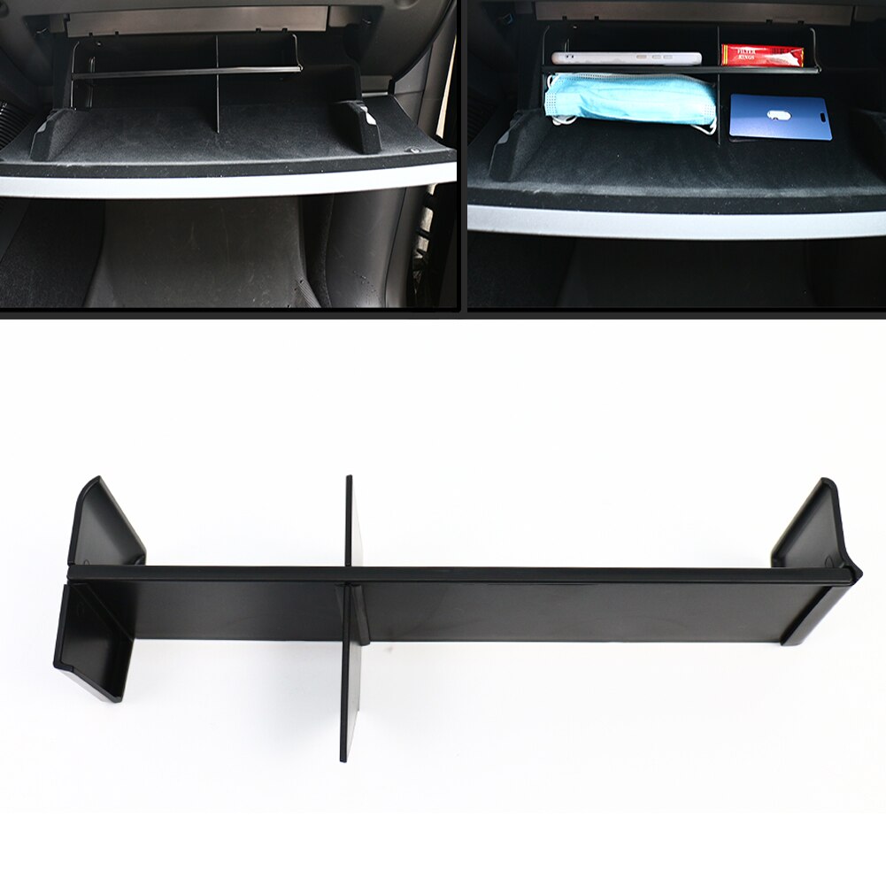 For Tesla Model 3 Y Co-pilot Glove Box Clapboard Storage Rack Shelf for Tesla Model 3 Y Black Car Interior Accessories
