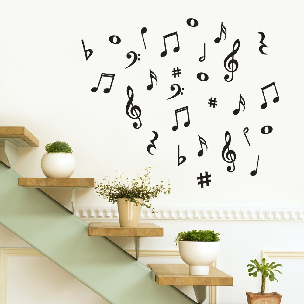Wall Stickers Musical Note Removable Art Vinyl Mural Home Room Decor Wall Stickers Kids Room Decorations