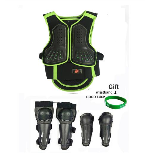 Child Youth Motocross Body Protect Armor Vest Downhill Mountain bike Knee Elbow Guard