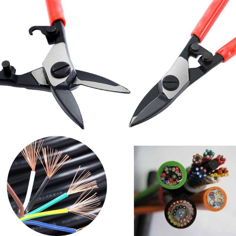 Tijeras para cortar láminas de Metal, tijera de estaño de cabeza recta de acero, 7 pulgadas