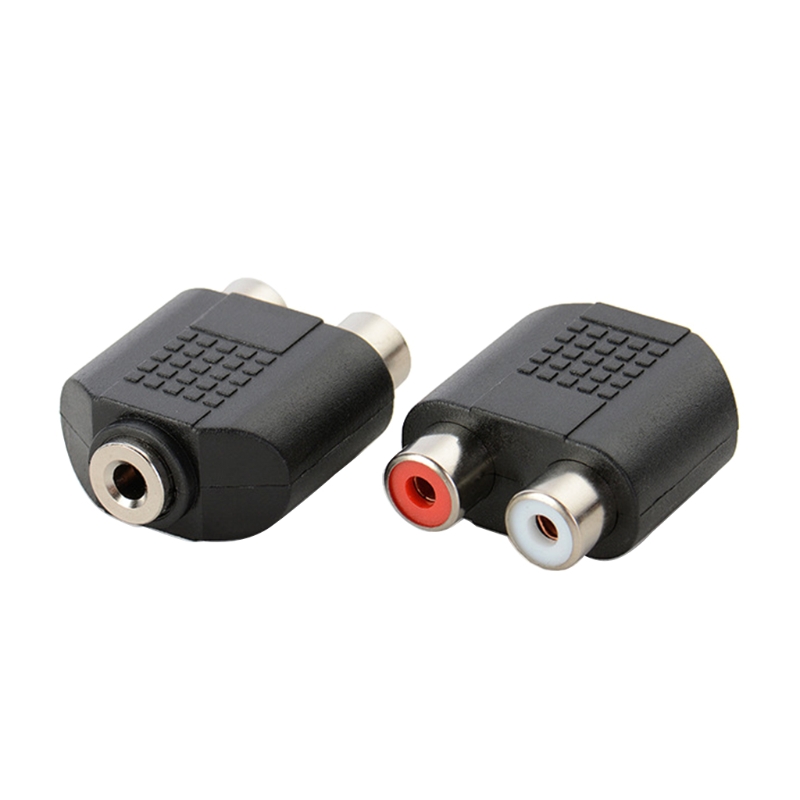 Jack de Audio estéreo de 3,5mm hembra a 2 RCA macho/3,5mm macho a 2 RCA hembra/3,5mm hembra a 2 RCA hembra adaptador de conector: Azul
