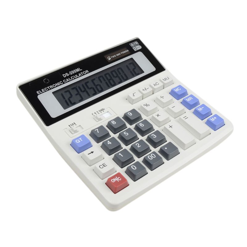 Standard Function Scientific Electronics Desktop Calculators, Dual Power, Big Button 12 Digit Large LCD Display