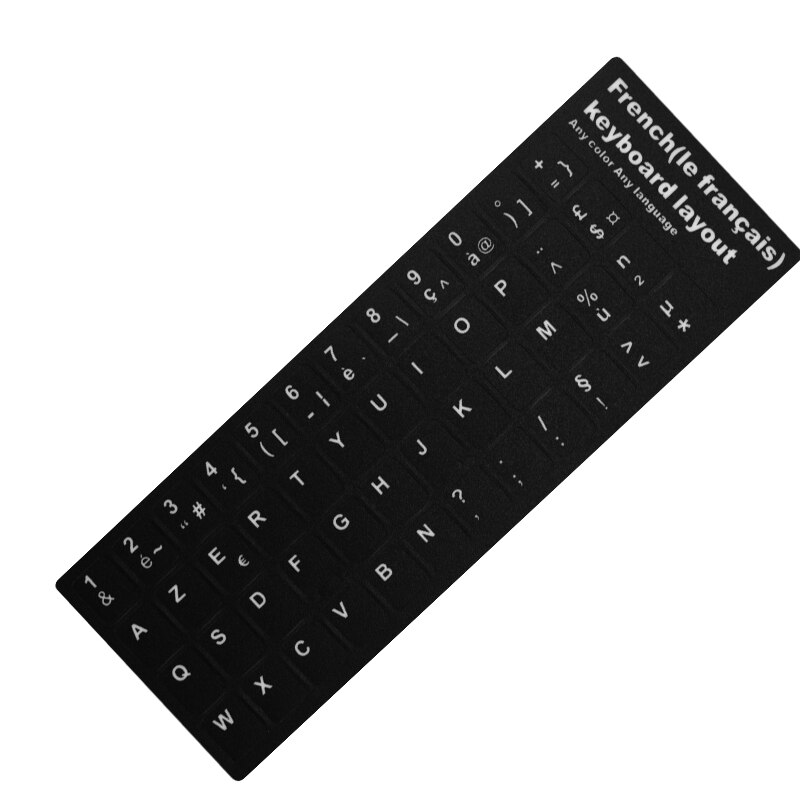 Autocollants clavier d'ordinateur portable étanche espagnol/anglais/russe/français Deutsch/arabe/coréen/japonais/hébreu/thaï disposition du clavier