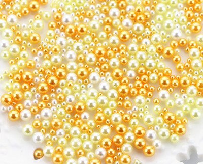 9g/pack 2.5-5mm Mixed Gradient Pearls Without Holes Resin Accessories Jewelry Fillings Mermaid Beads: yellow