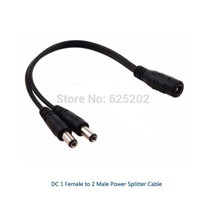 2 Channel Power Kabel Splitter Voor Secuirty System Camera Voor DC 1 Vrouw naar 2 Mannelijke Connector 2 stuks