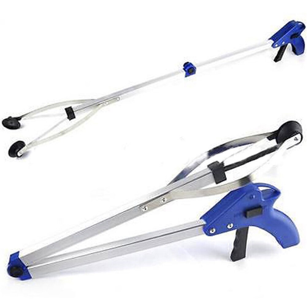 Pinzas para recoger basura largas plegables, herramienta de recogida con mango curvo, herramienta de recogida portátil de fábrica