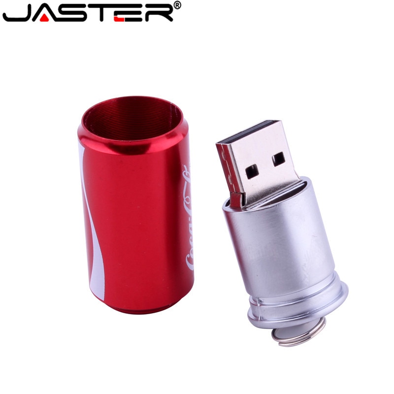 JASTER Coke cans head metal model external storage stick USB 2.0 4GB 8GB 16BG 32GB 64GB USB flash drive