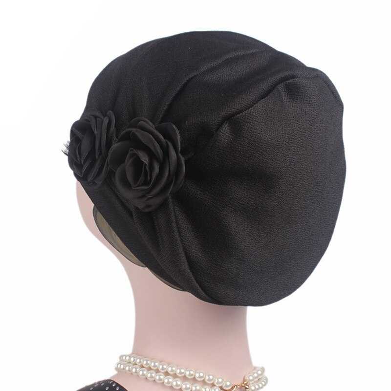 Kvinder blomst turban hat dame kræft kemo hårtab hætte hoved tørklæde wrap cover 5 farver