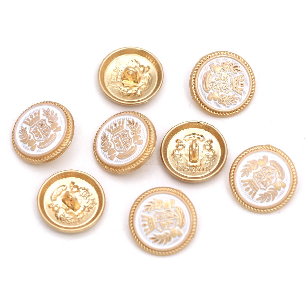 5 stuks metalen knoop ronde decoratieve knopen voor kleding diy jas blazer trui naai accessoires goud gouden knoop 15/20/25mm