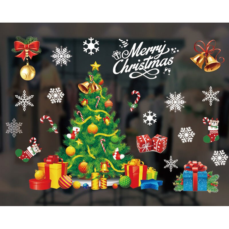 Christmas Window Clings Christmas Snowflake Window Stickers Decals Reusable Electrostatic for Window Glass Mirror Decoration