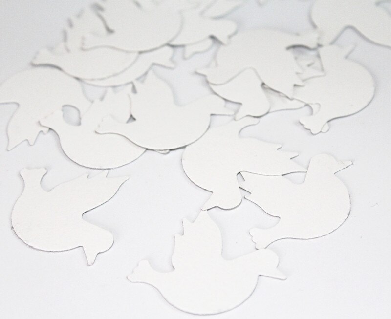 Decoraciones de bautismo, Paloma de bautizo, confeti de mesa, 100 CT, paloma blanca: Blanco