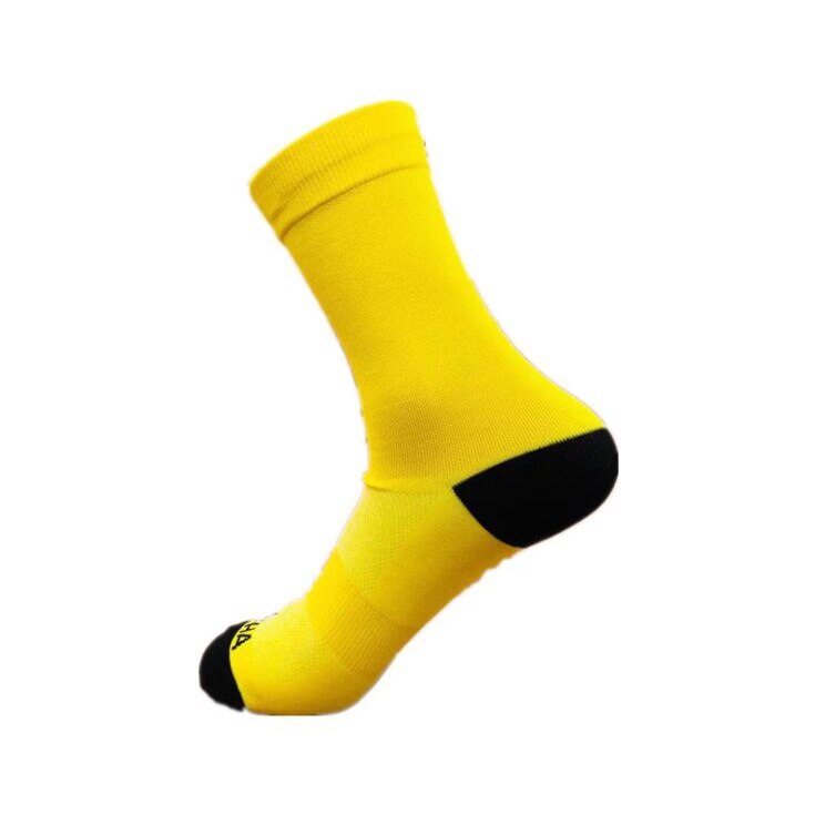 Unisex Breathable Men Cycling Socks Outdoor Sport Rosd MTB Bike Socks: Yellow