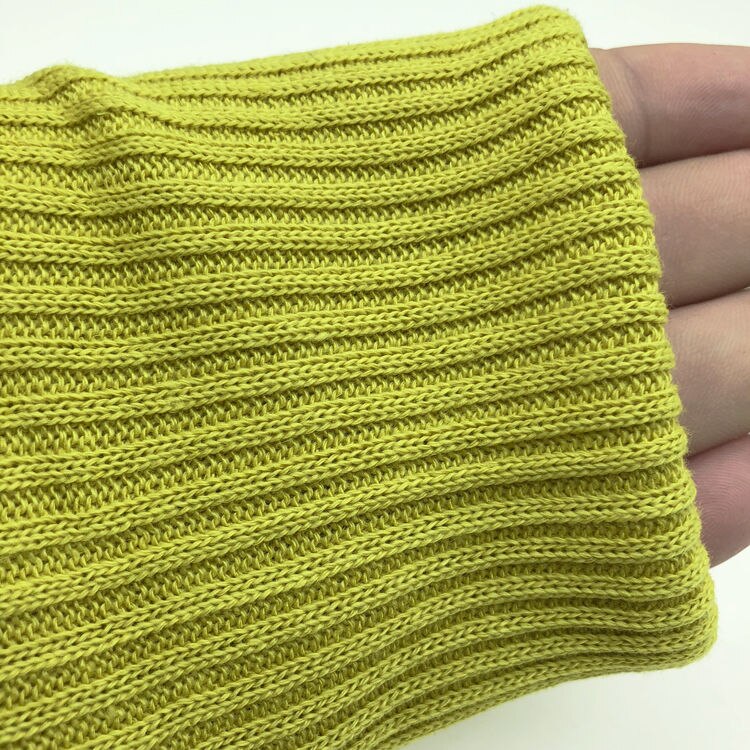 40cm 1PC waWristband Fold Over Elastic Wristband Cuff Pair Jacket Cuffs Trousers Cuff Trim Clothing DIY Sewing Accessories: lemon yellow