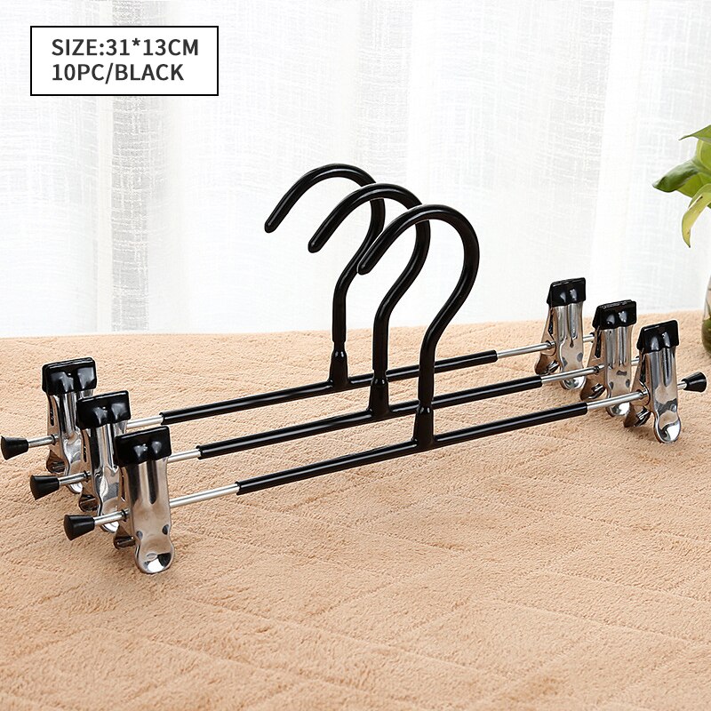 10Pcs Rvs Kledingrek Droogrek Broek Clip Draagbare Aanpassing Non-Slip Broek Rack Jurk Rack Closet organizer: 2