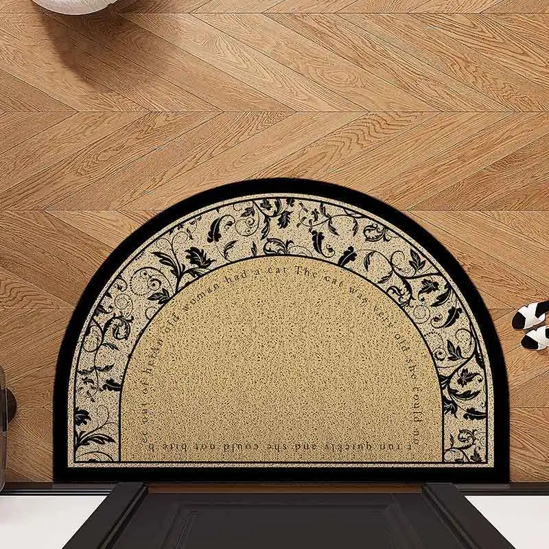 Semicircular Flower Doormat Anti-slip Cuttable Coil Floor Mat Suitable for Home Kitchen Entrance Home Floor Decoration: 500mm x 800mm / Red