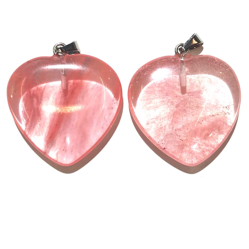 1PC amatistas naturales malaquita colgante de corazón de melocotón forma Semi-Colgante de Piedra preciosa para hacer collar de joyas de bricolaje 16mm: Watermelon Red Stone