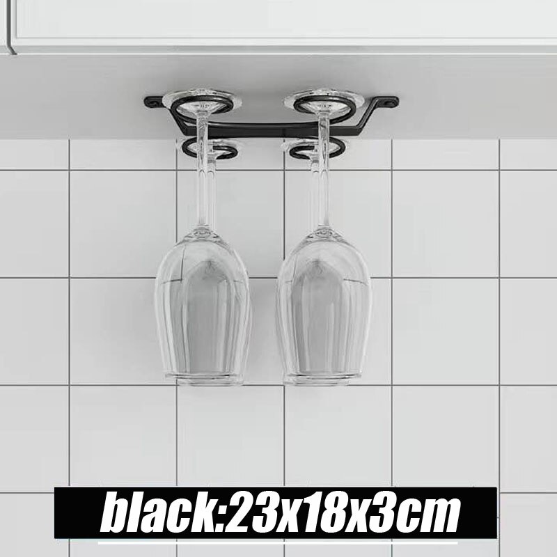 Útil Bar de , soporte de pared para colgar vasos de vino tinto, estante para sujetar hasta 8 Copas: A