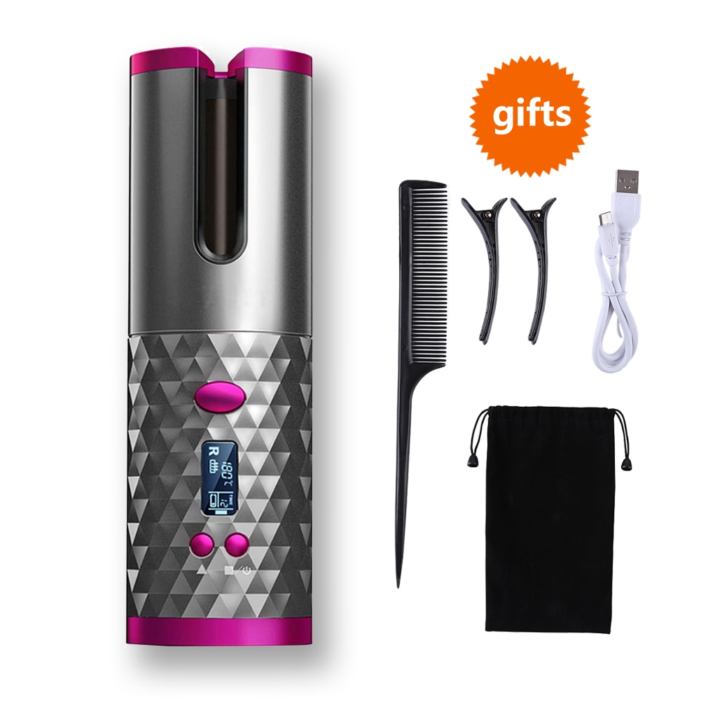 Auto Ceramic Wireless Curling Iron Hair Waver Tongs Beach Waves Iron Curling Wand Air Curler USB Cordless Automatic Hair Curler