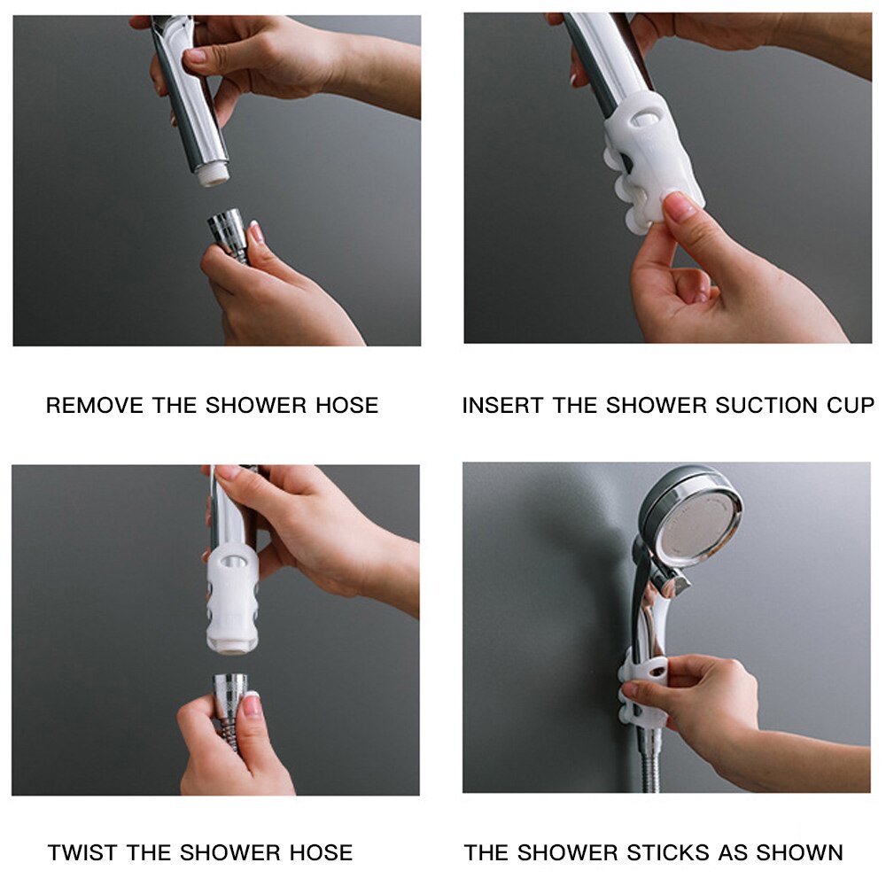 Silicone Shower Sucker Removable Accessories Showe... - Grandado Silicone Shower Sucker Removable Accessories Showe... - Grandado