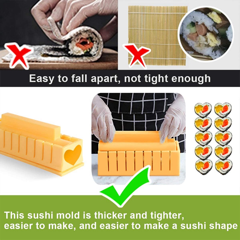 Sushi Maken Kit Sushi Maker Diy Sushi Maker Tool, Mallen Voor Maken Sushi Rijst Roll, sushi Maker Kit Voor Beginners