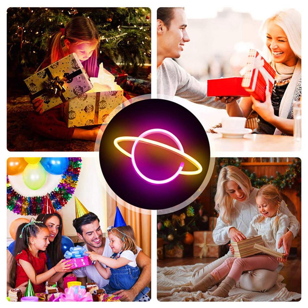 eins LED Planeten Neon- Lampe Universum Elliptischen Planeten Neon- Zeichen Licht USB Nacht Lampe Heimat Party Dekorative Zauberstab Licht Art