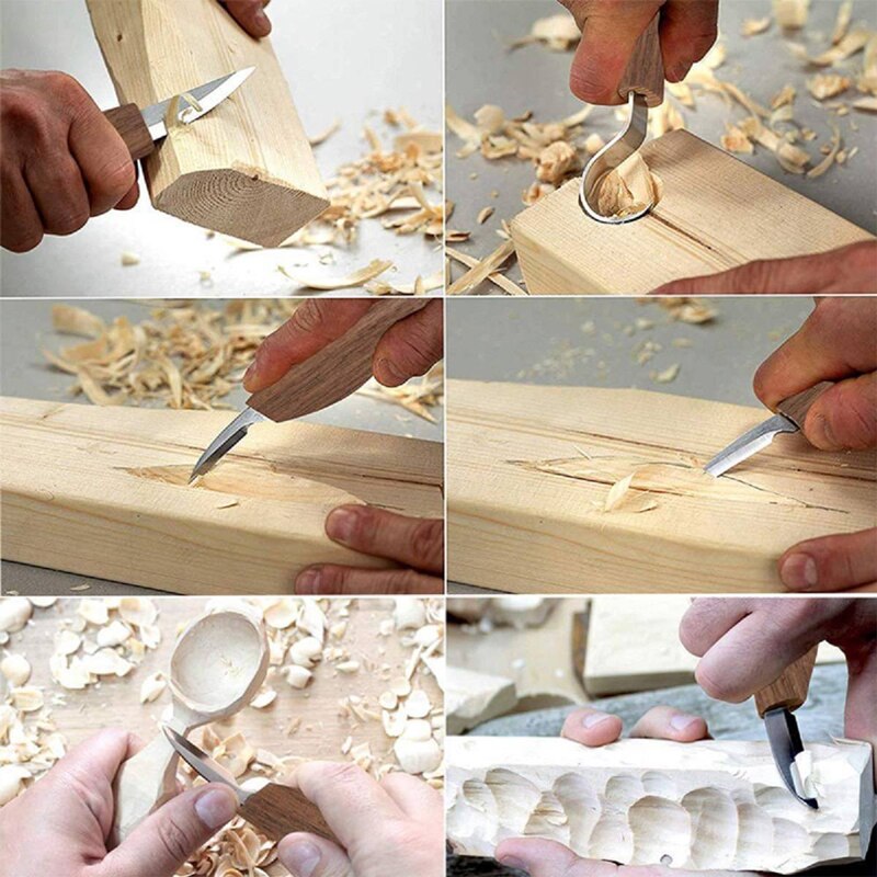 2/3/5/10pcs Chisel Woodworking Knives Hand Tool Set Wood Carving Knife DIY Peeling Wood Carving Carving Spoon Carving Knife
