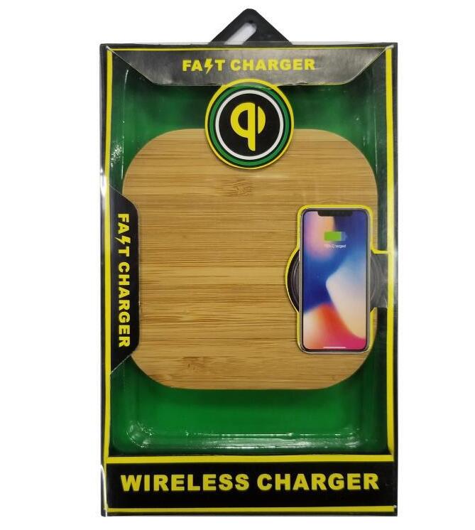 Draadloze Universele Snellader Bamboe Houten Qi Standaard Draadloze Oplader Voor iPhone X Mobiele Telefoon Draadloos Opladen 12.2
