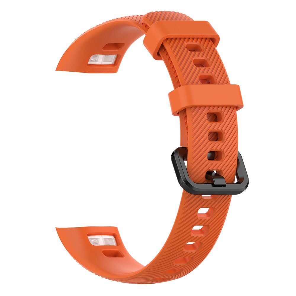 Miiqnus pulseira de silicone para honor band 4/5, pulseira de substituição inteligente de silicone clássica para relógio esportivo: Laranja