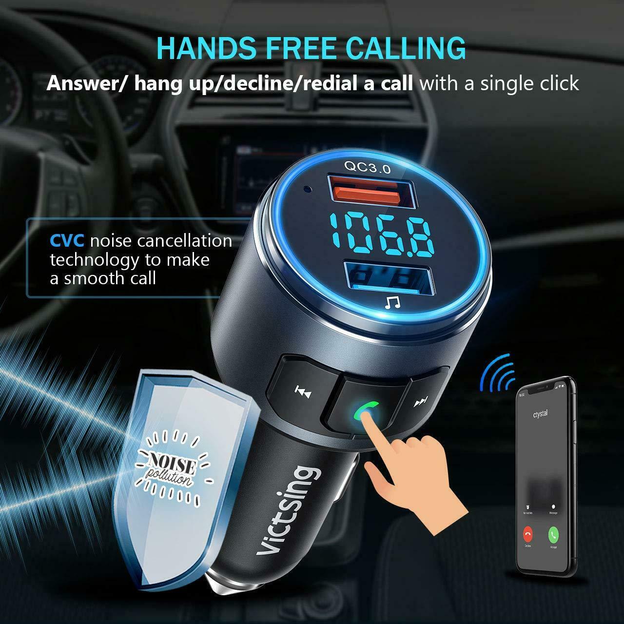 VicTsing aggiornato V5.0 trasmettitore FM Bluetoot – Grandado