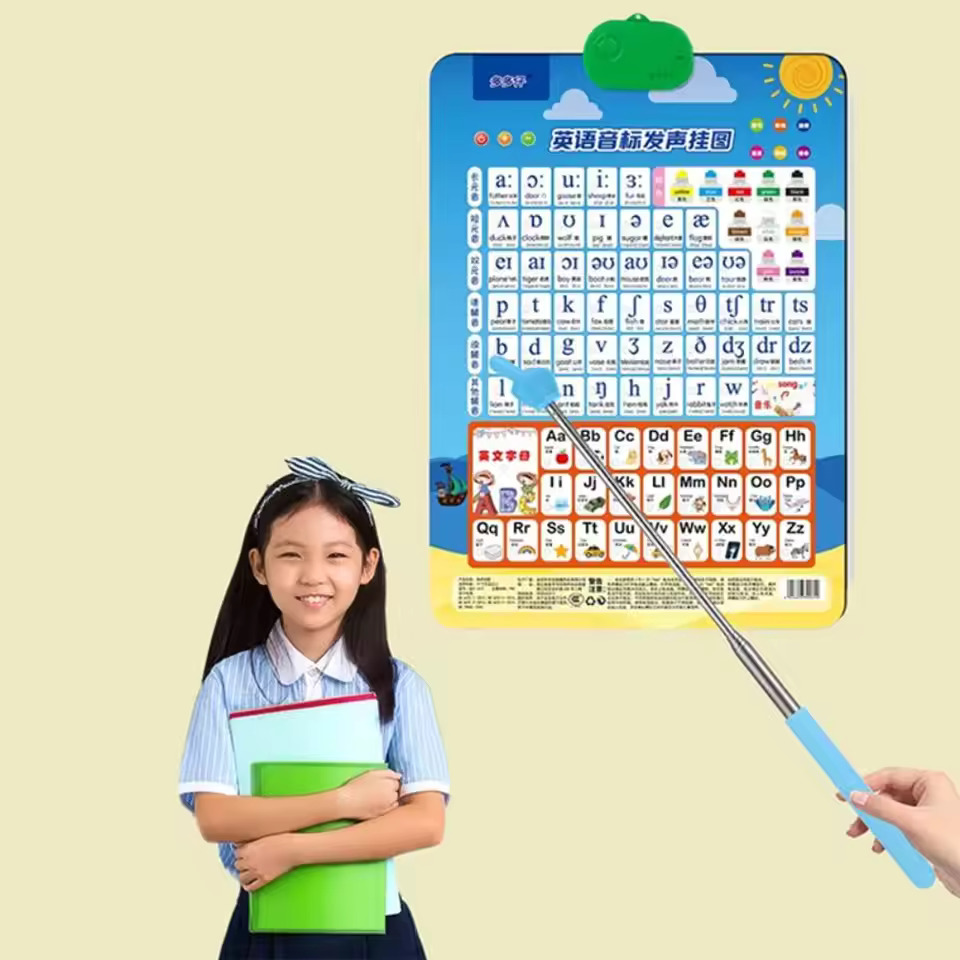 Palo de dedo de lectura telescópico, palo de comando de látigo, clic para leer, material didáctico, herramienta de aula para profesores, puntero, palo de dedo