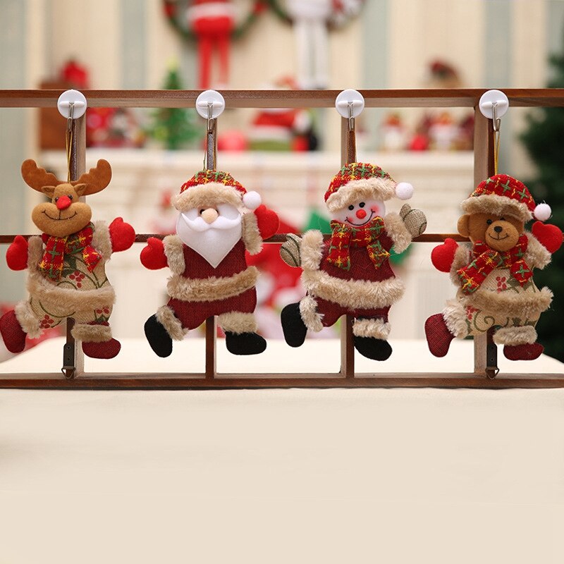 PHFU-8Pcs Vrolijk Kerst Ornamenten Christmas Kerstman Snowman Boom Speelgoed Doll Hang Decoraties Voor Huis