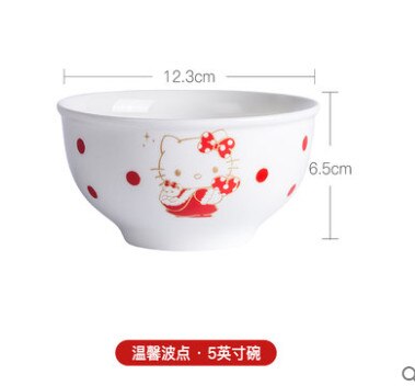 4 st kitty keramik skål maträtt frukost koreansk skål soppskål dessert skål barn porslin kök hushållsservis: 4 st skål 5 tum
