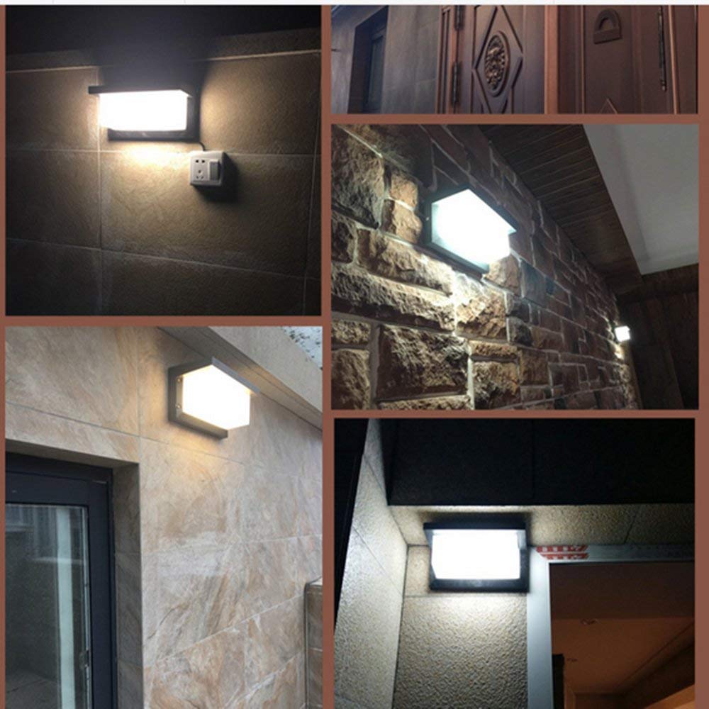 18W Outdoor Lighting Modern Wall Light LED Wall Sconce Square Metal Bulkhead Lights Exterior Waterproof Lighting Fixture