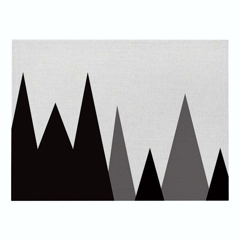 Schwarz Weiß Plaid Geschirr setzt Baumwolle-leinen Matten Küche Tisch Tuch matt Hause Dekorative Untersetzer Esstisch Pad: 89 / ca 210X320MM