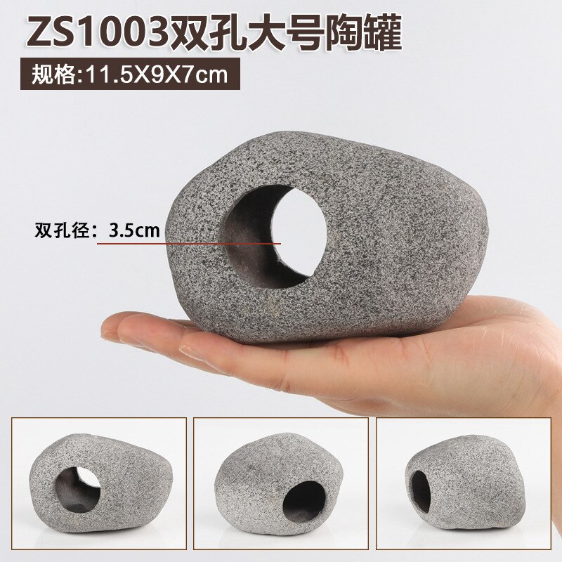 Fish Ceramic Aquarium Decor Cichlid Stone Rock Cave Stone Decoration Fish Tank Breeding Housing Shelter Ornament: ZS1003